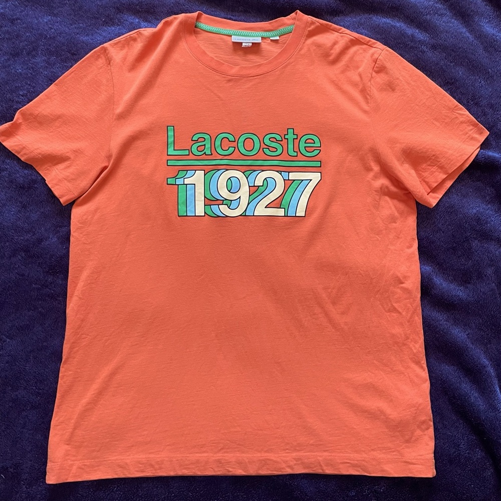 LACOSTE Men's XL Short Sleeve 1927 Graphic Crewneck T-shirt